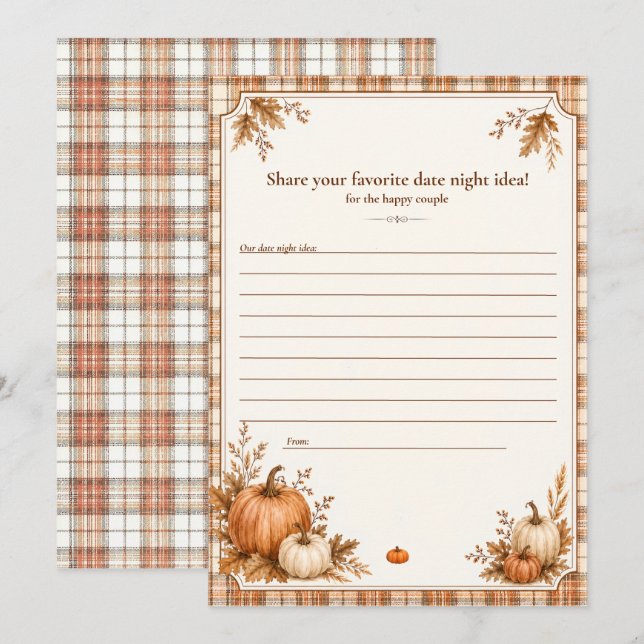 Ideas de Noche de Otoño Editables para Tarjetas de (Anverso / Reverso)