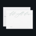 Ideas de Noche Verde Nueva Tarjeta Keepsake<br><div class="desc">Estas hermosas tarjetas ofrecen una manera única para que los huéspedes bodas compartan sus ideas favoritas de noche de cita con la novia y el novio. Ideal para añadir un toque personal a su día especial, estas tarjetas garantizan el apretado keepsakes para la pareja feliz. Ideal para bodas, duchas de...</div>