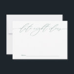 Ideas de Noche Verde Nueva Tarjeta Keepsake<br><div class="desc">Estas hermosas tarjetas ofrecen una manera única para que los huéspedes bodas compartan sus ideas favoritas de noche de cita con la novia y el novio. Ideal para añadir un toque personal a su día especial, estas tarjetas garantizan el apretado keepsakes para la pareja feliz. Ideal para bodas, duchas de...</div>