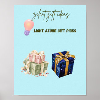 Ideas de regalos azules claros Póster estético lin