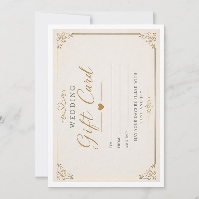Ideas de tarjetas de regalo de boda elegantes (Anverso)