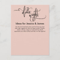 Ideas nocturnas Elegante Tarjeta de Consejos Rosa 
