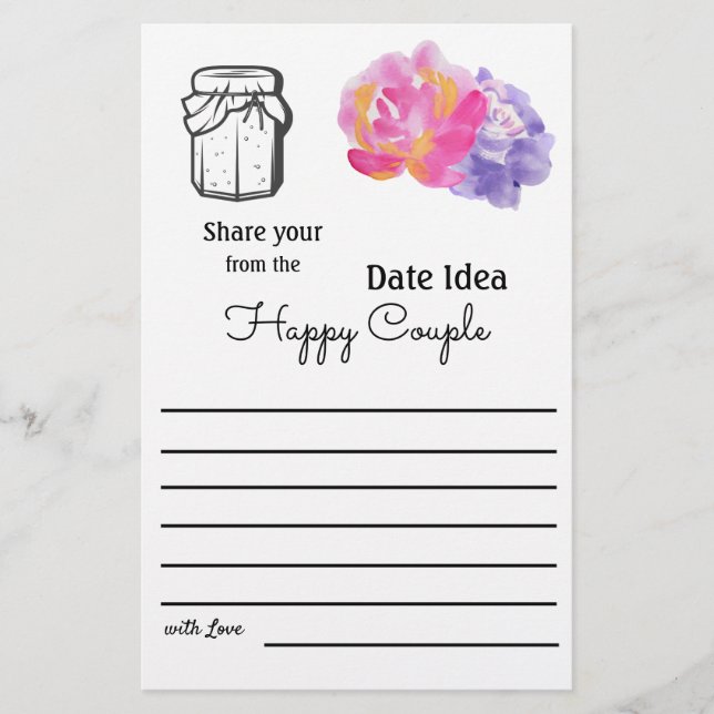 Ideas para citas con volantes - Flores violetas (Frente)