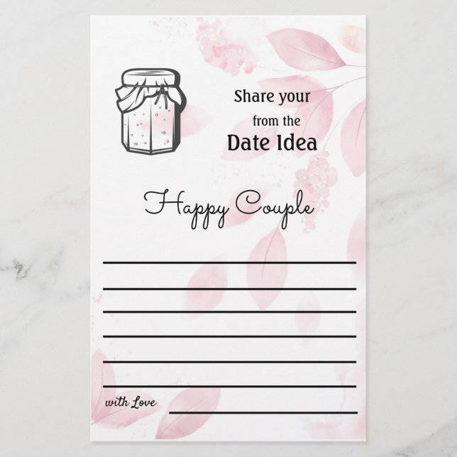 Ideas para citas en Flyer - Acuarela rosa (Frente)