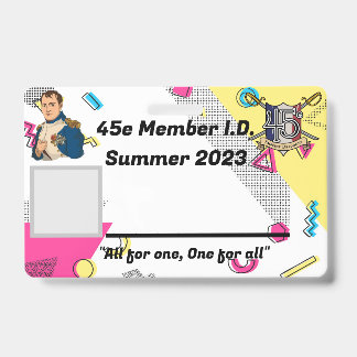 Identificación 45e Tarjeta oficial no oficial de membresía VERANO