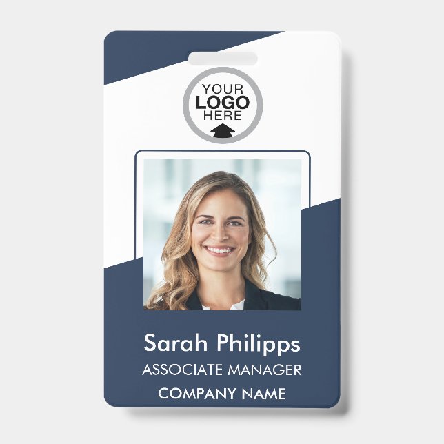 Identificación Azul Marino | Tarjeta de seguridad de la compañía  (Front)