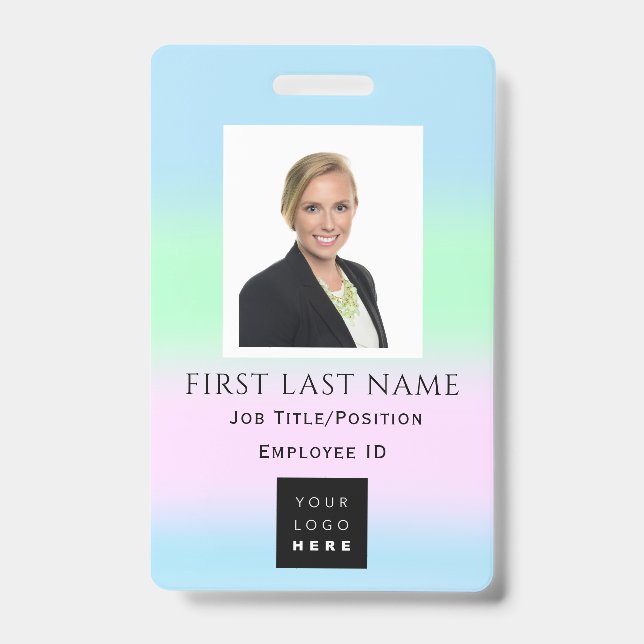 Identificación Código de barras Foto Nombre ID Tarjeta ENFERMERA  (Parte frontal)