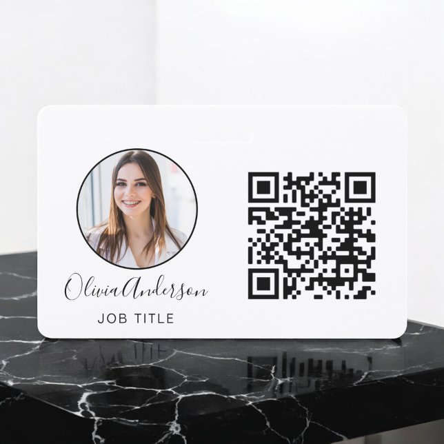Identificación Código QR Foto profesional Tarjeta de visita blanc (Subido por el creador)