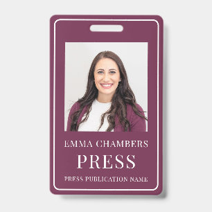 Identificación Credencial de prensa con foto y tarjeta de identif