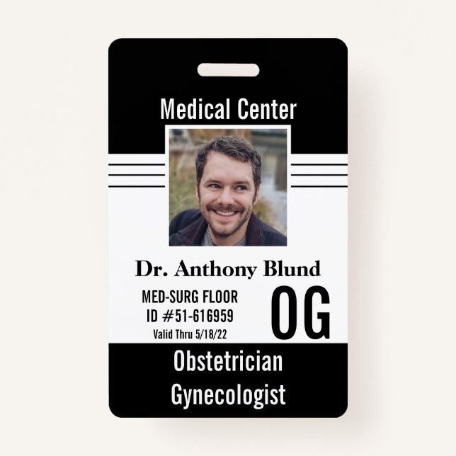 Identificación del médica Tarjeta simple y elegant (Anverso)