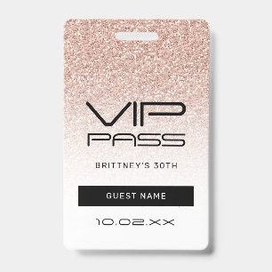 Identificación Invitación de Tarjeta de Paso VIP de Glitter Ombre