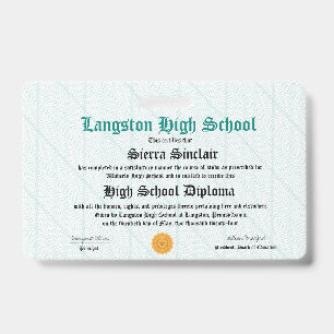 Identificación Mini Diploma - Tarjeta de tamaño de paquete