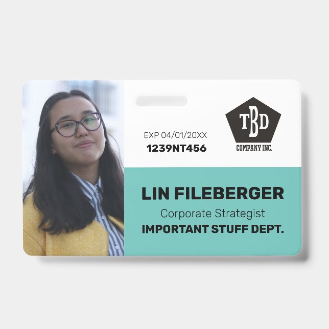 Identificación Nombre de la empresa de la tarjeta de identificaci (Parte frontal)