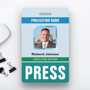 Identificación Nombre Foto Periodista Reportero Tarjeta de Identi