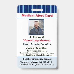 Identificación Personalizado de la tarjeta de contacto de alerta