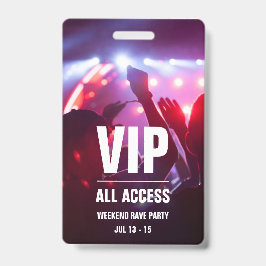 Identificación Personalizado VIP Tarjeta de pase de concierto de 