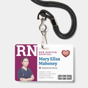 Identificación  RN Empleado Médico Foto ID Tarjeta de Código de B