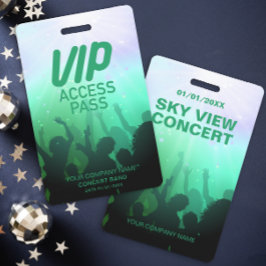 Identificación Tarjeta azul VIP para el concierto de todo acceso