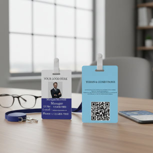 Identificación Tarjeta de Acceso para Empleado Vertical Simple y