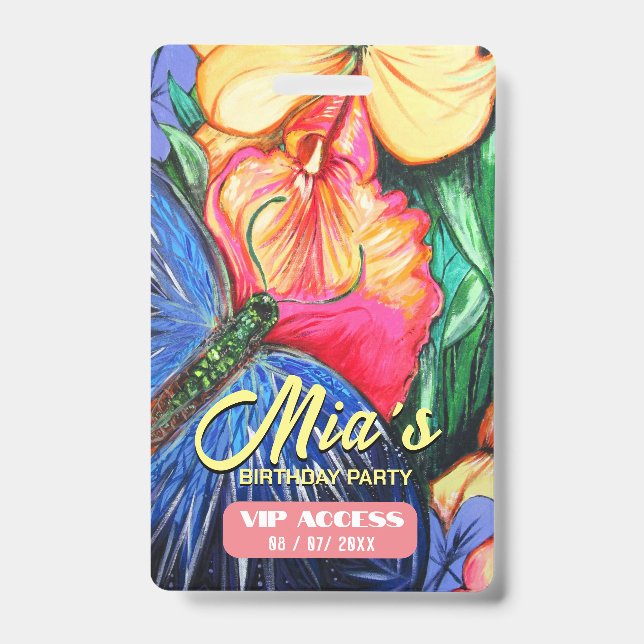 Identificación Tarjeta de acceso VIP de fiesta de cumpleaños (Parte frontal)