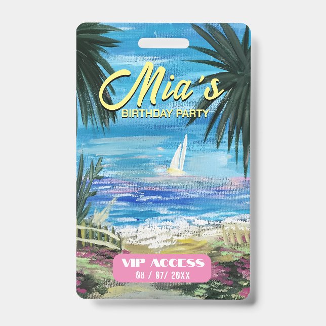 Identificación Tarjeta de acceso VIP de fiesta de cumpleaños (Anverso)