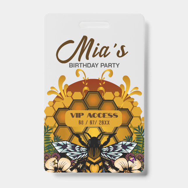 Identificación Tarjeta de acceso VIP de fiesta de cumpleaños (Parte frontal)