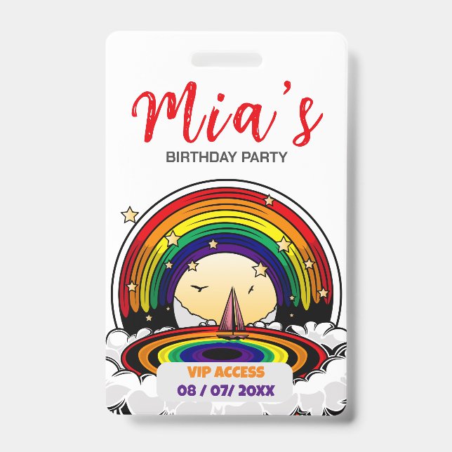 Identificación Tarjeta de acceso VIP de fiesta de cumpleaños (Front)