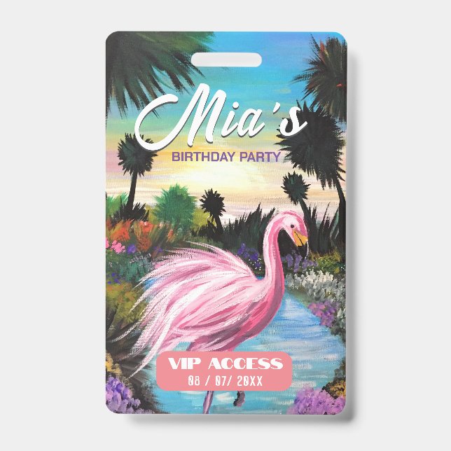 Identificación Tarjeta de acceso VIP de fiesta de cumpleaños (Parte frontal)
