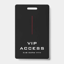 Identificación Tarjeta de acceso VIP rojo negro y blanco