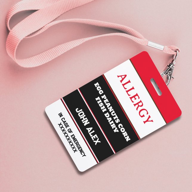 Identificación Tarjeta de Chef de Alerta de Alergia Personalizada (Subido por el creador)