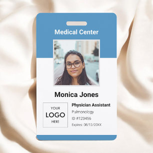 Identificación Tarjeta de código QR de foto de empleado médico