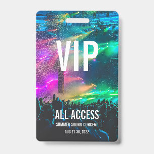 Identificación Tarjeta de conciertos de pase de acceso completo p