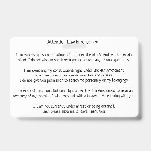 Identificación Tarjeta de Conozca Sus Derechos en la parada de la