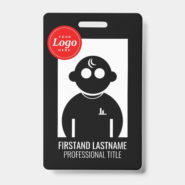 Identificación Tarjeta de empleado codificada en QR V2 negra (Parte frontal)