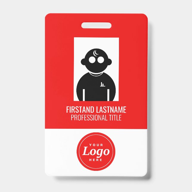Identificación Tarjeta de empleado V1 roja (Parte frontal)