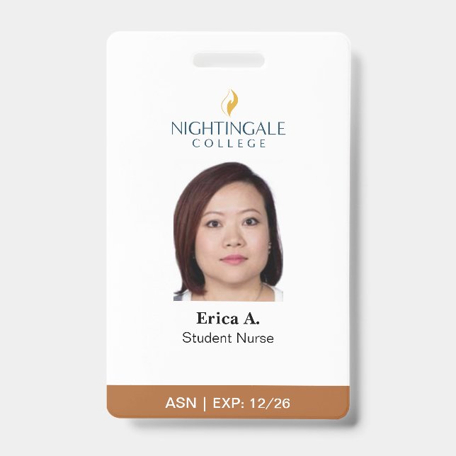 Identificación Tarjeta de enfermería ASN (Parte frontal)