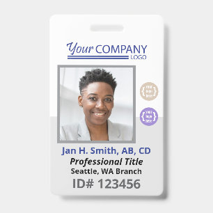 Identificación Tarjeta de entrada con foto de empleado de logotip