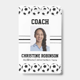 Identificación Tarjeta de entrenador de pelotas de fútbol