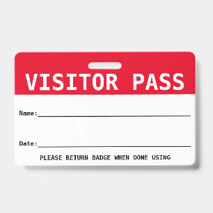 Identificación Tarjeta de invitado reutilizable / pase de sala - 