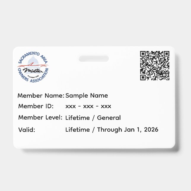Identificación Tarjeta de miembro de SAMOA (Parte frontal)