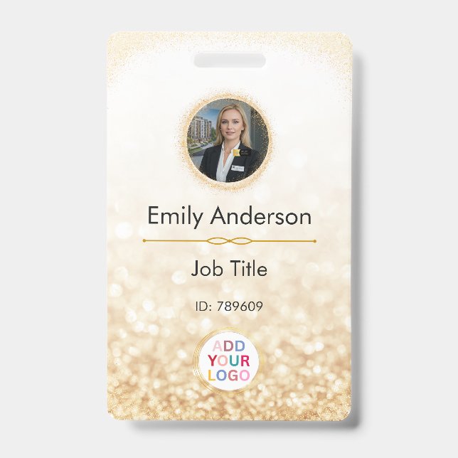 Identificación Tarjeta de nombre de foto de empleado personalizad (Parte frontal)