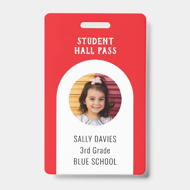 Identificación Tarjeta de paso de inodoro para estudiantes | Baño (Front)