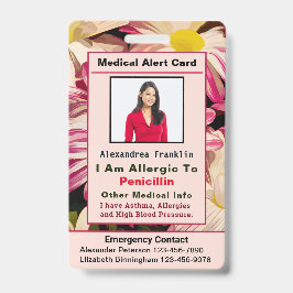 Identificación Tarjeta de Personalizado de contacto de emergencia