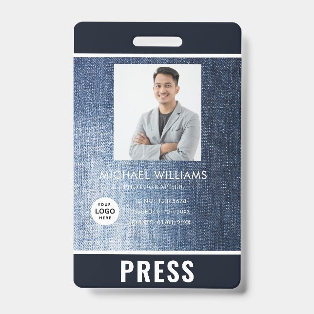 Identificación Tarjeta de prensa del fotógrafo fotográfico (Front)