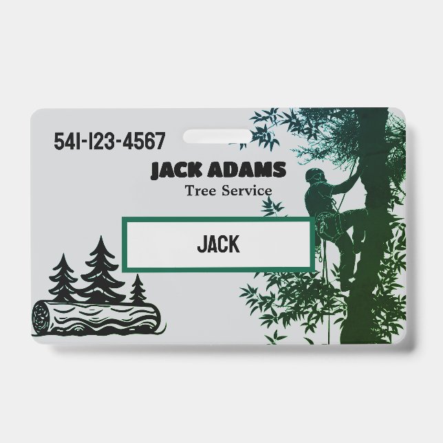 Identificación Tarjeta de presentación de Lumberjack Tree Service (Parte frontal)