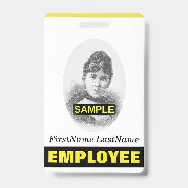 Identificación Tarjeta de retrato simple para empleados/empleados (Front)