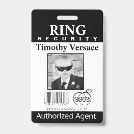 Identificación Tarjeta de seguridad del portador de anillo