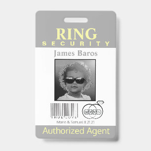Identificación Tarjeta de seguridad del portador de anillo