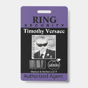 Identificación Tarjeta de seguridad del portador de anillo