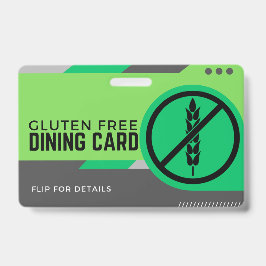 Identificación Tarjeta de Seguridad para Comer sin Gluten en Rest